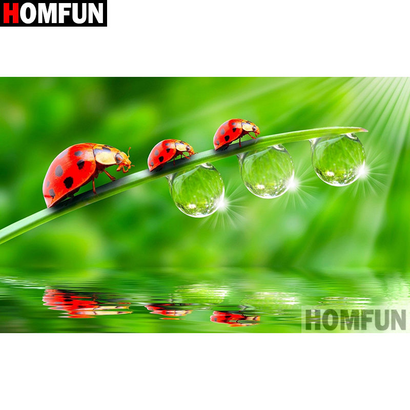 Embroidery Lady Bug - HOMFUN Nghệ Thuật 5D Tự Làm