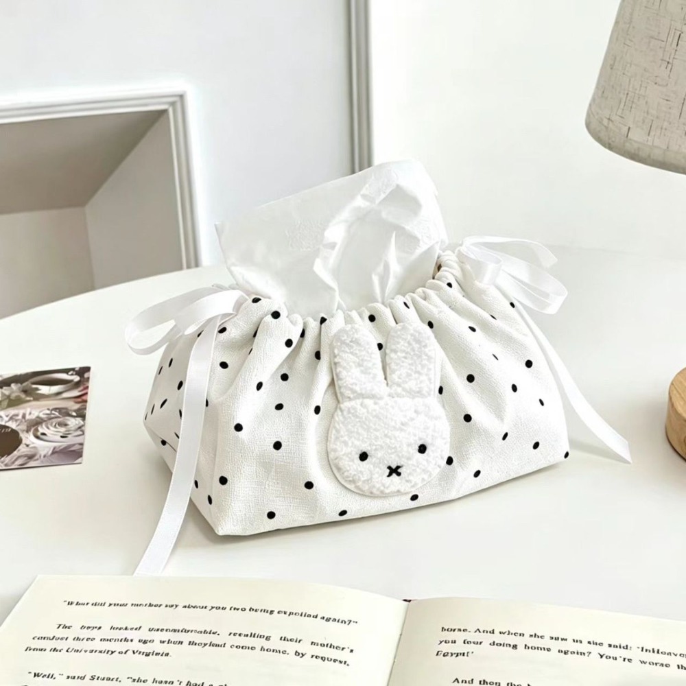 Embroidery Gift Ideas - Cute Miffy Wave Embroidery Drawstring Tissue