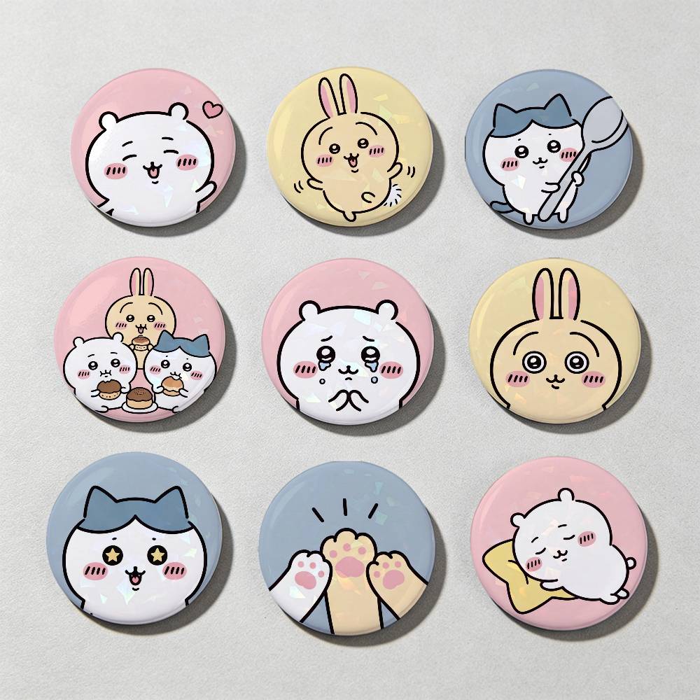Embroidery Texture - c-Chiikawa-A Laser diamond texture Button Pins