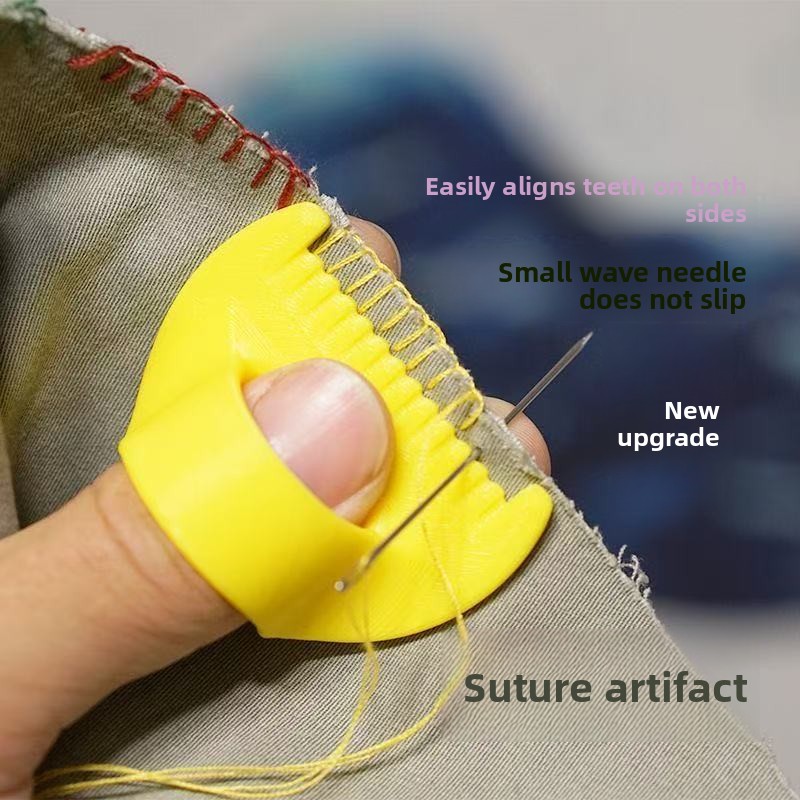 Embroidery Zone - Anti-slip Silicone Sewing Thimble Ring, Needle