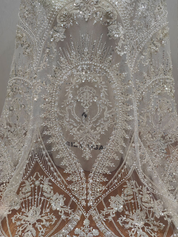 Embroidery Wedding - 1yard white High-density Mesh Gauze Fabrics