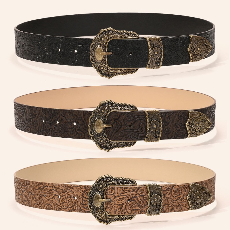 Embroidery Texture - European American-Style Edgy Textured Niche Pin-Buckle