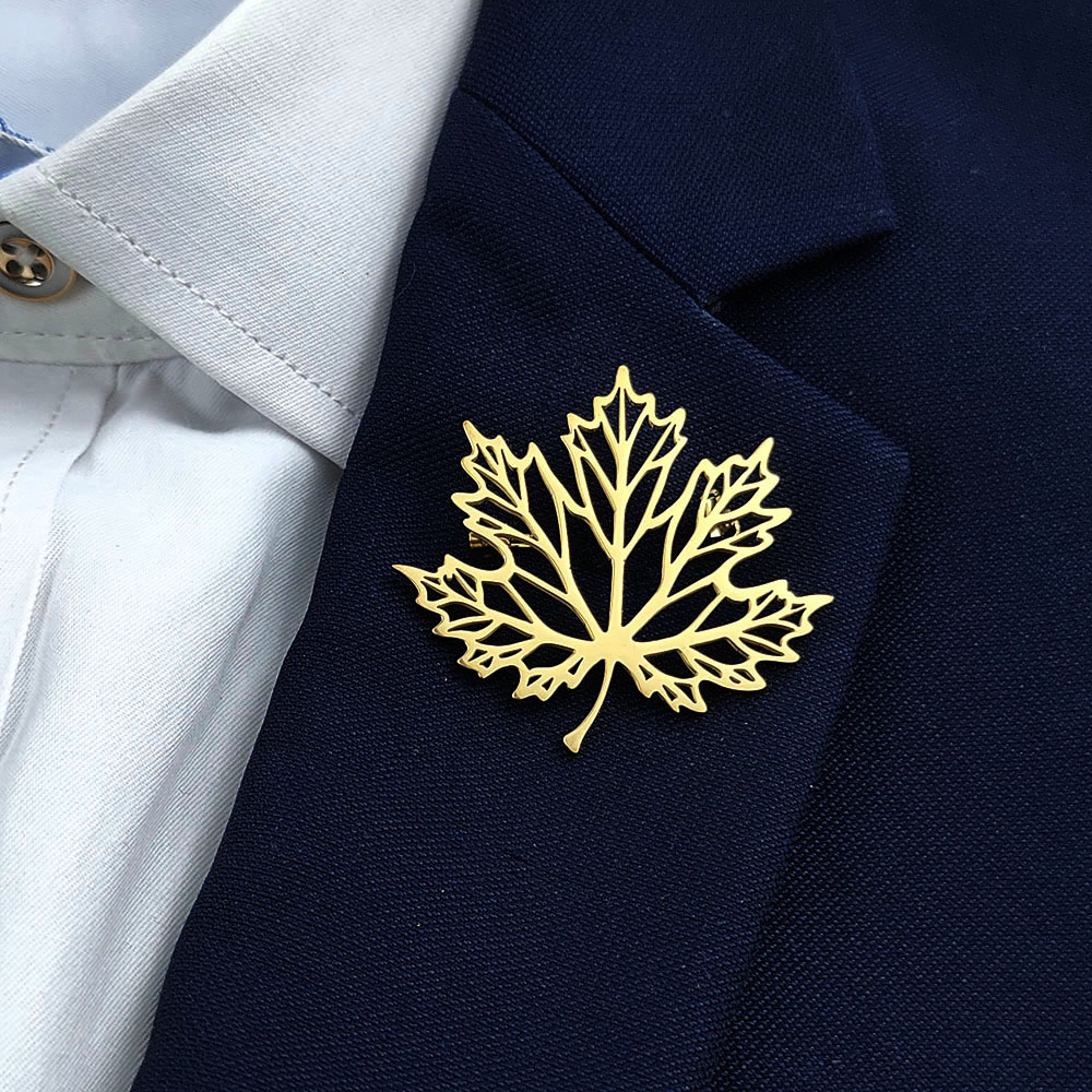 Embroidery Texture - Creative maple leaf texture stainless steel