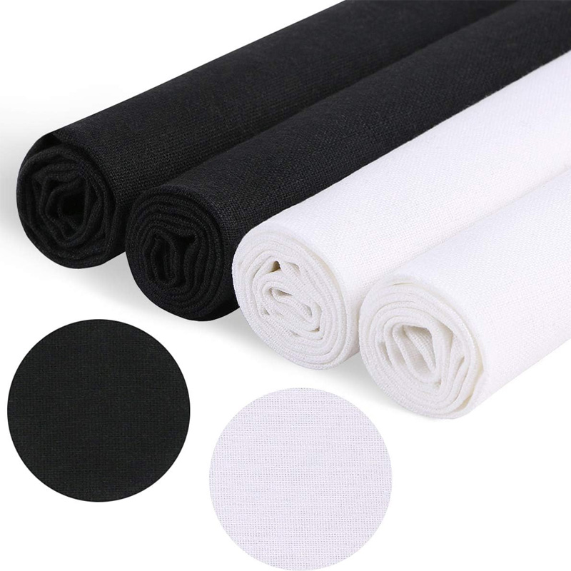 Embroidery Artwork - 4 Pieces of Linen Fabric, Solid
