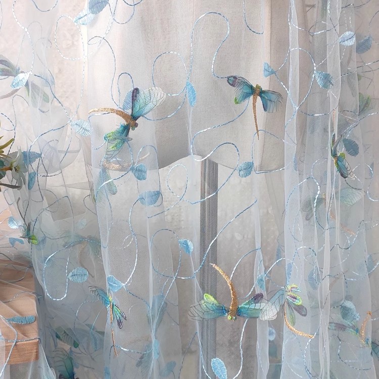 1yard Blue pink mesh fabric Th - đánh giá và giá Embroidery Wedding