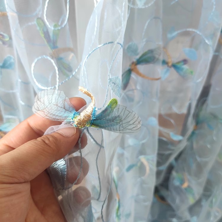 1yard Blue pink mesh fabric Th - đánh giá và giá Embroidery Wedding
