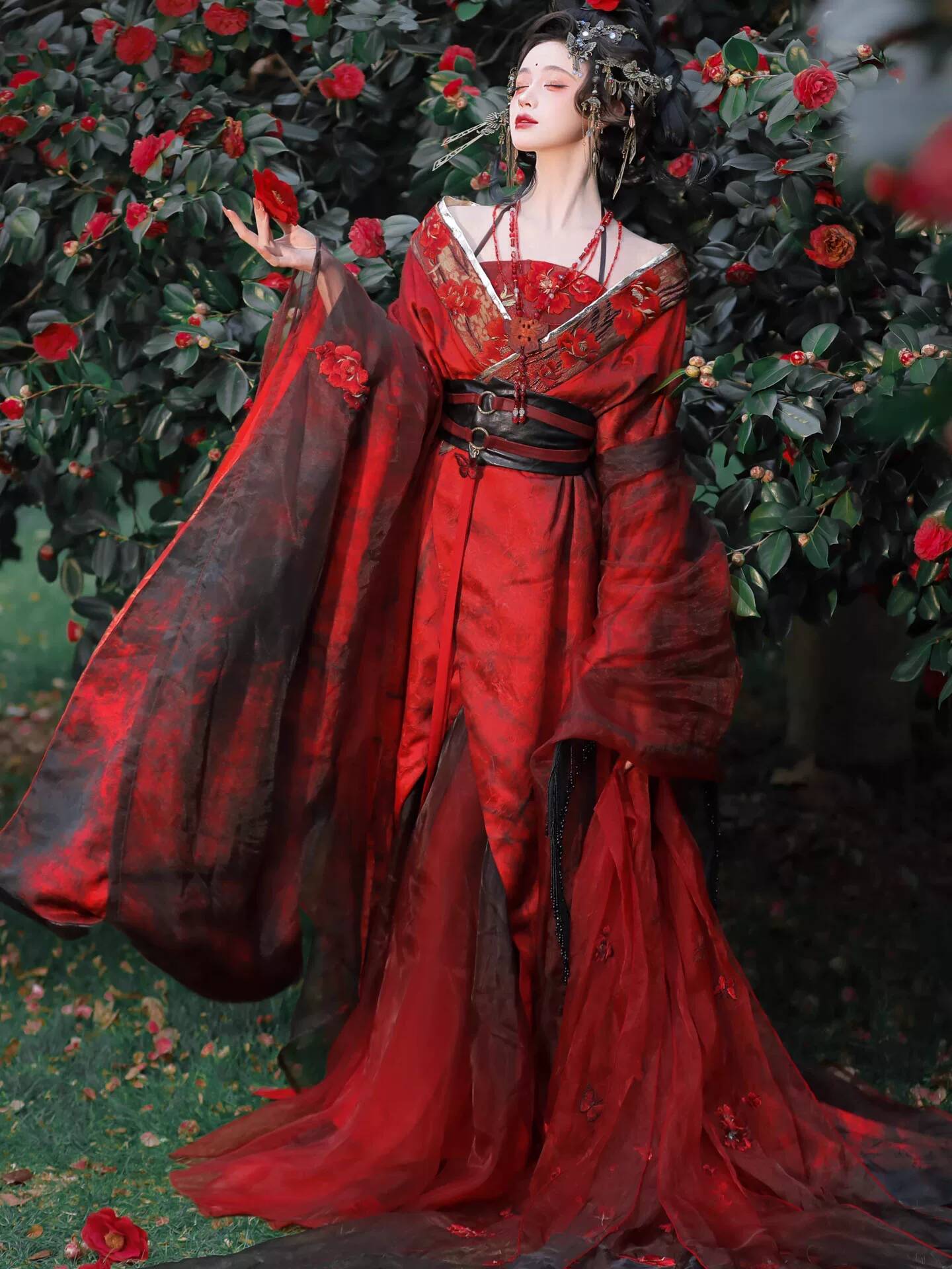 New Datura Red Hanfu Women Anc - đánh giá và giá Embroidery Cotton