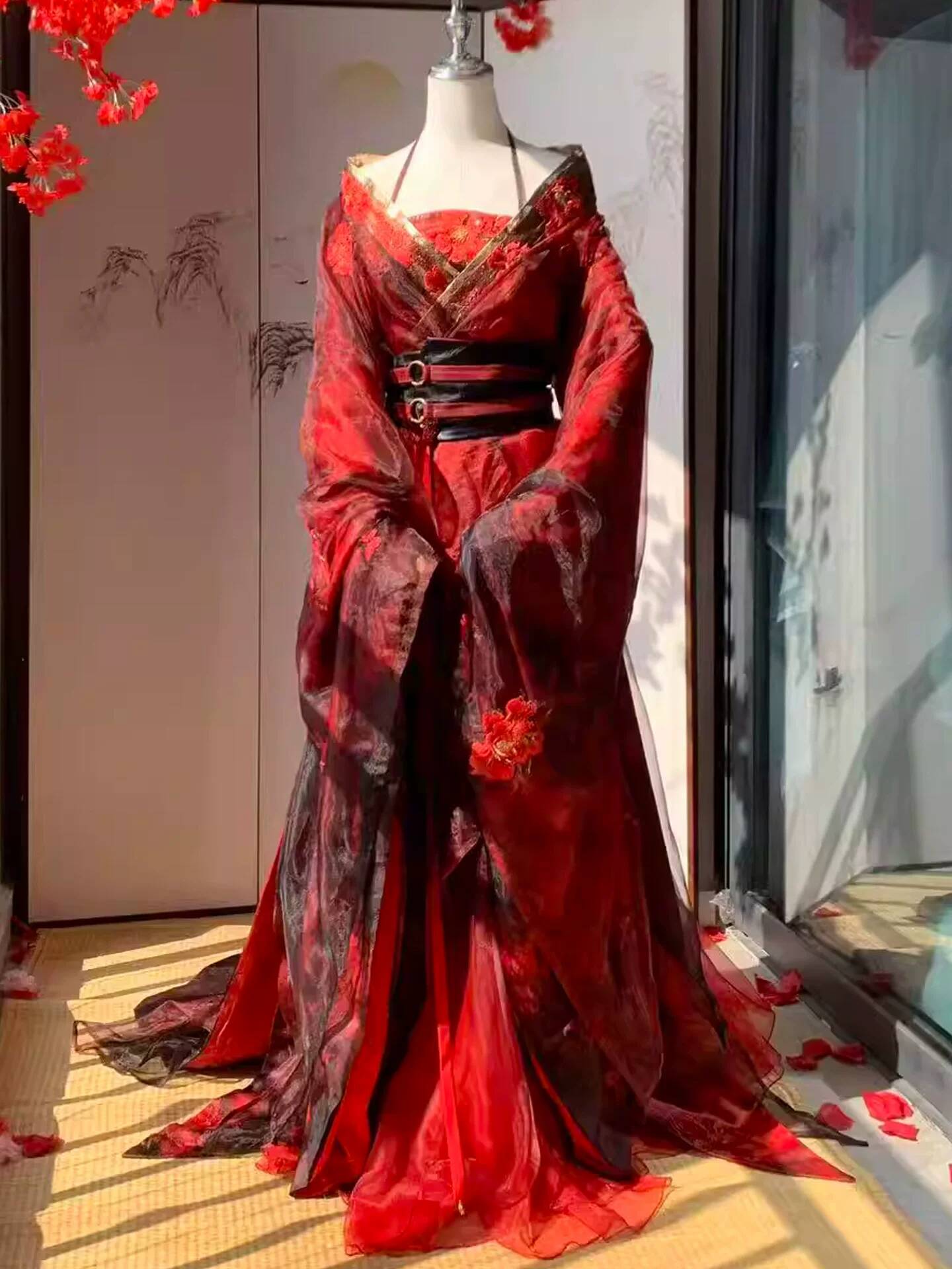 New Datura Red Hanfu Women Anc - đánh giá và giá Embroidery Cotton
