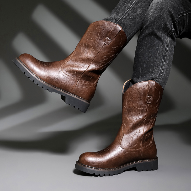 Fashion Mens Cowboy Boots New  - đánh giá và giá Embroidery Yes