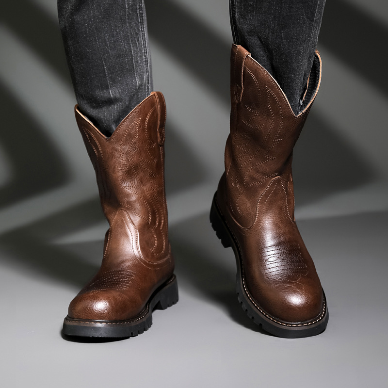 Fashion Mens Cowboy Boots New  - đánh giá và giá Embroidery Yes