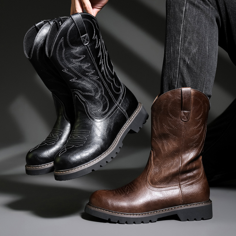 Fashion Mens Cowboy Boots New  - đánh giá và giá Embroidery Yes