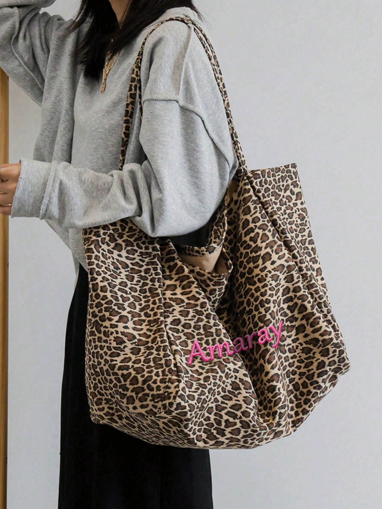 Custom Name Leopard Print Tote - đánh giá và giá Embroidery Gift Ideas