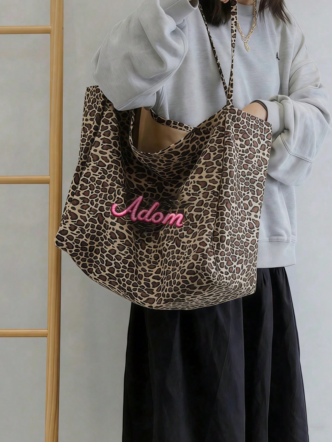 Custom Name Leopard Print Tote - đánh giá và giá Embroidery Gift Ideas
