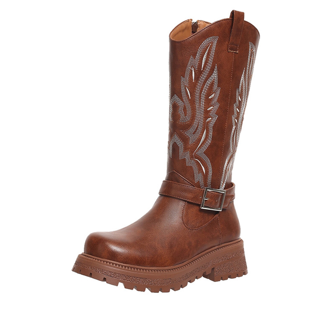 Women Knee High Boots Thick He - đánh giá và giá Embroidery Yes