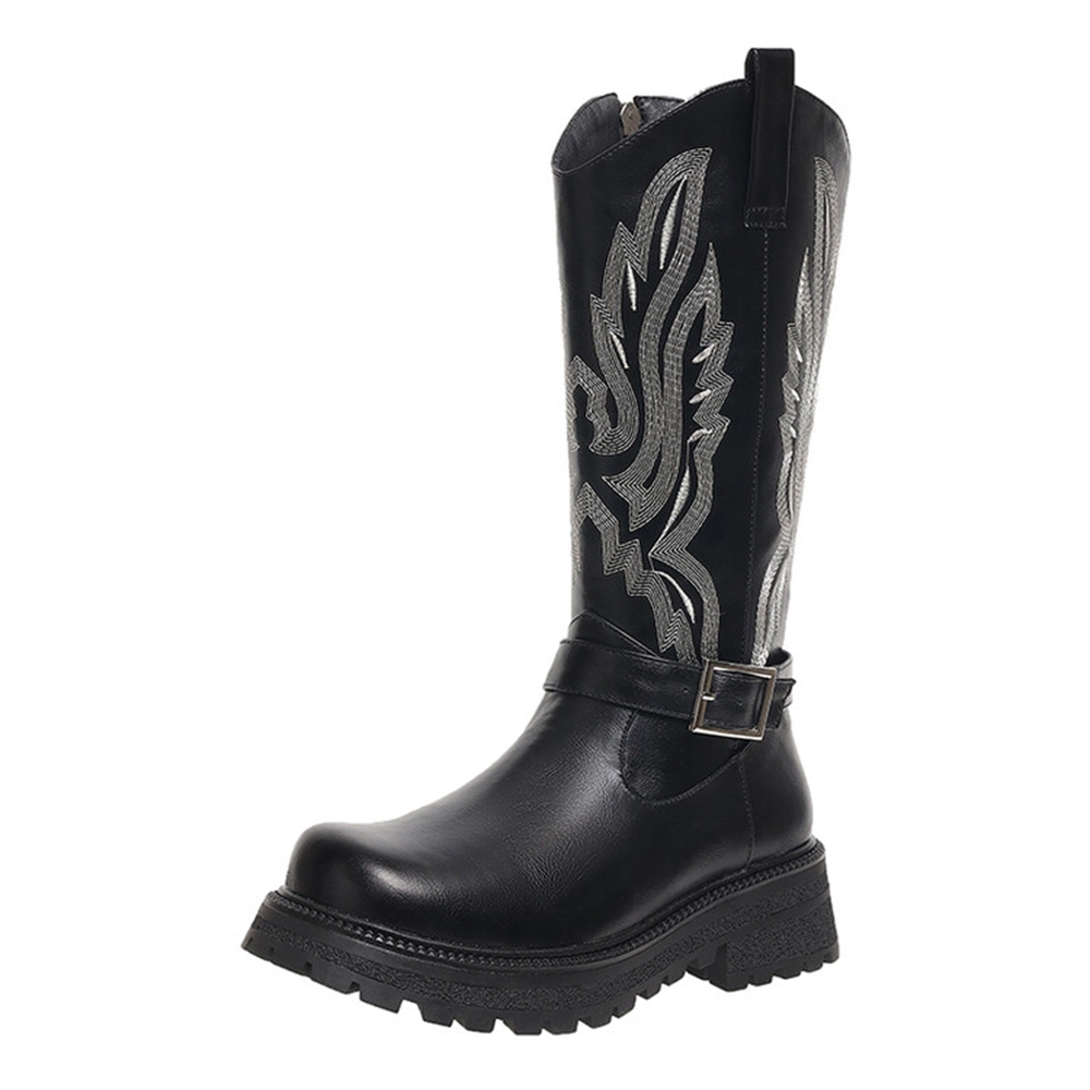 Women Knee High Boots Thick He - đánh giá và giá Embroidery Yes