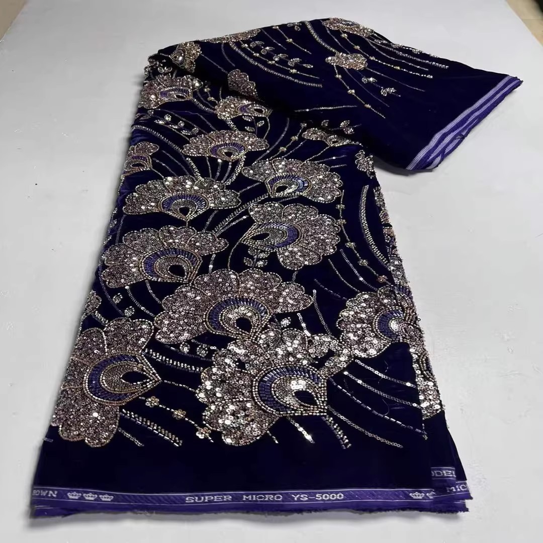 5yard New velvet tela Sequin b - đánh giá và giá Embroidery Wedding