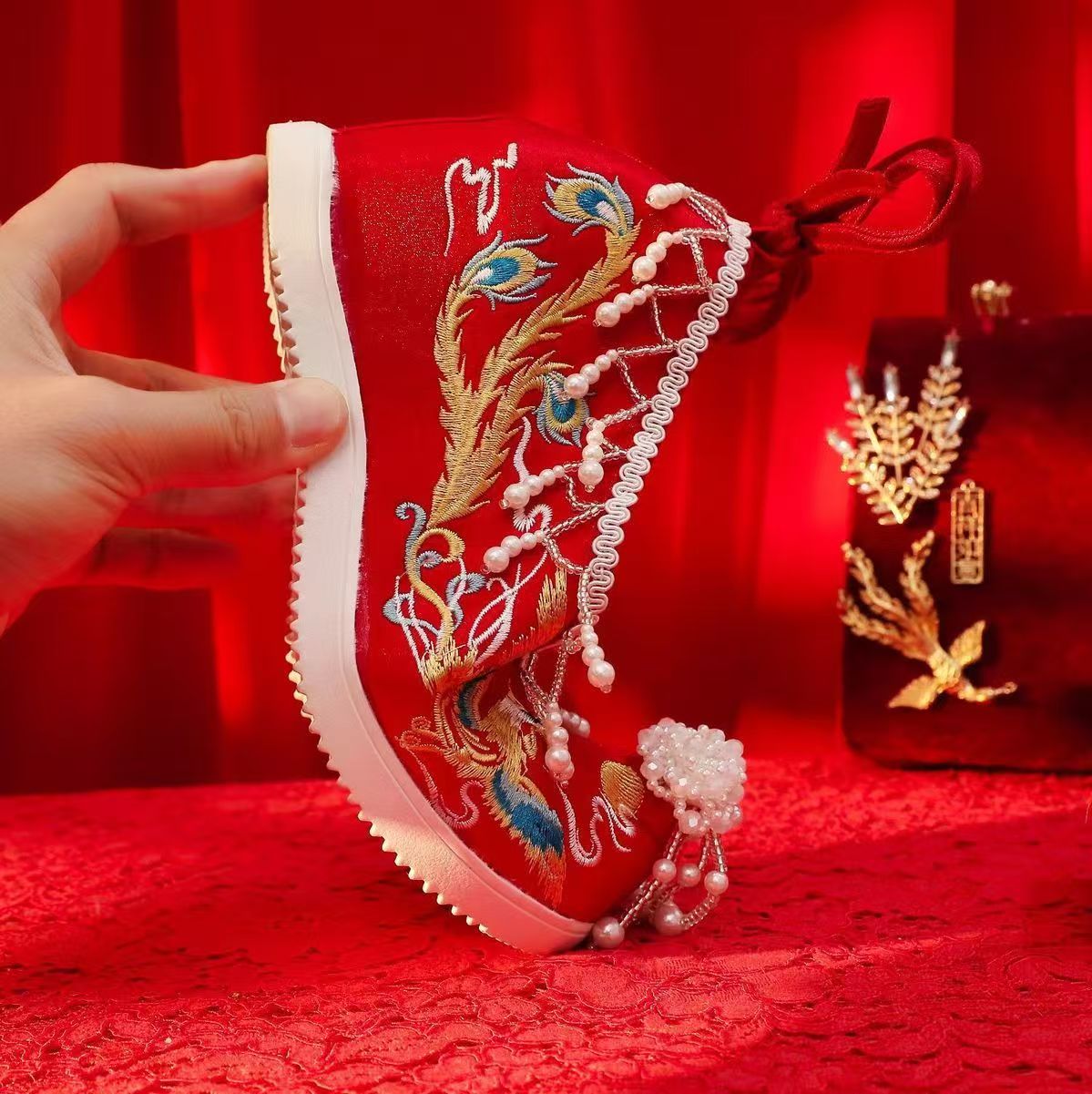 Women New Red Embroidered Wedd - đánh giá và giá Embroidery Wedding