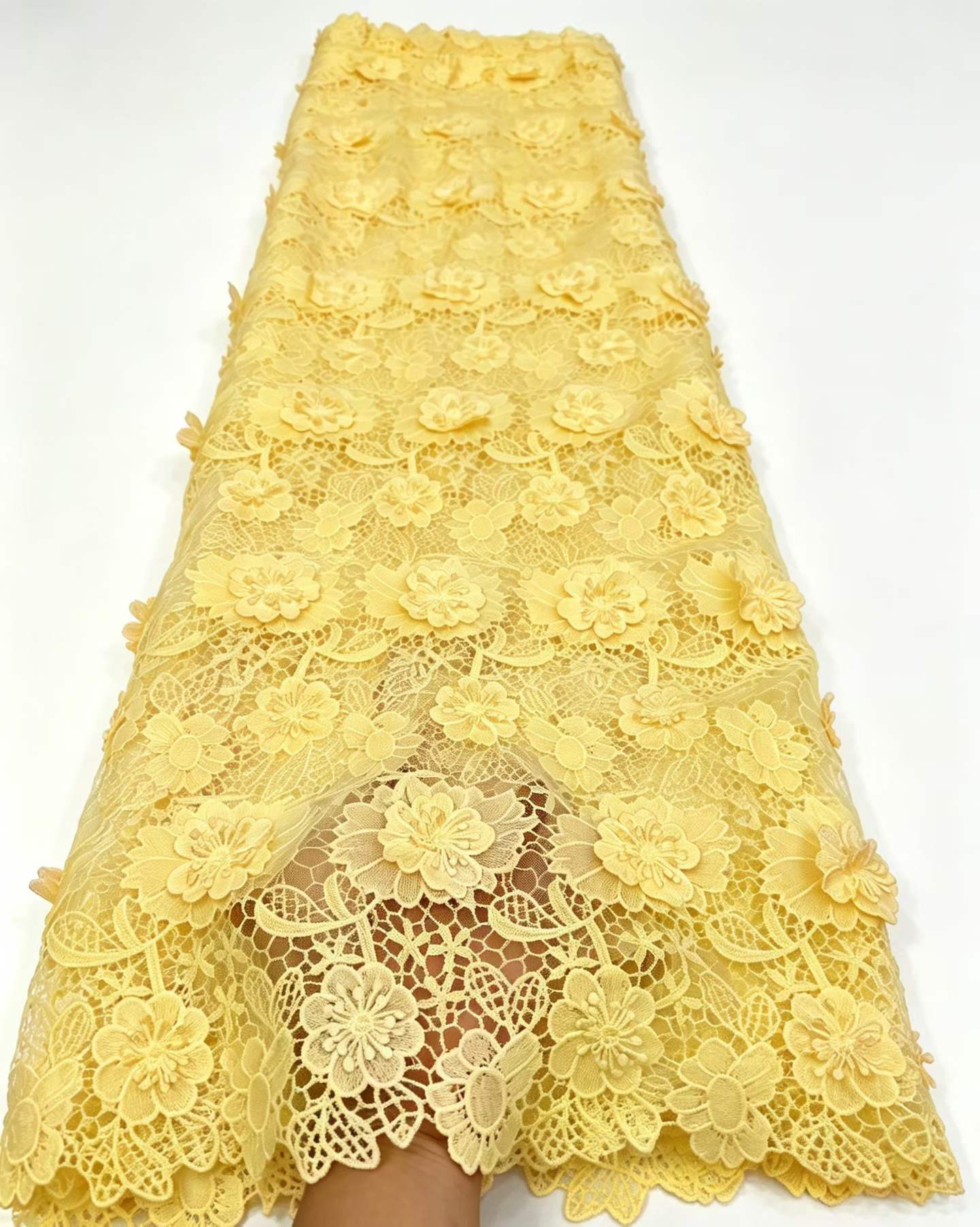 3D Embroidered Guipure Cupion  - đánh giá và giá Embroidery Abaya