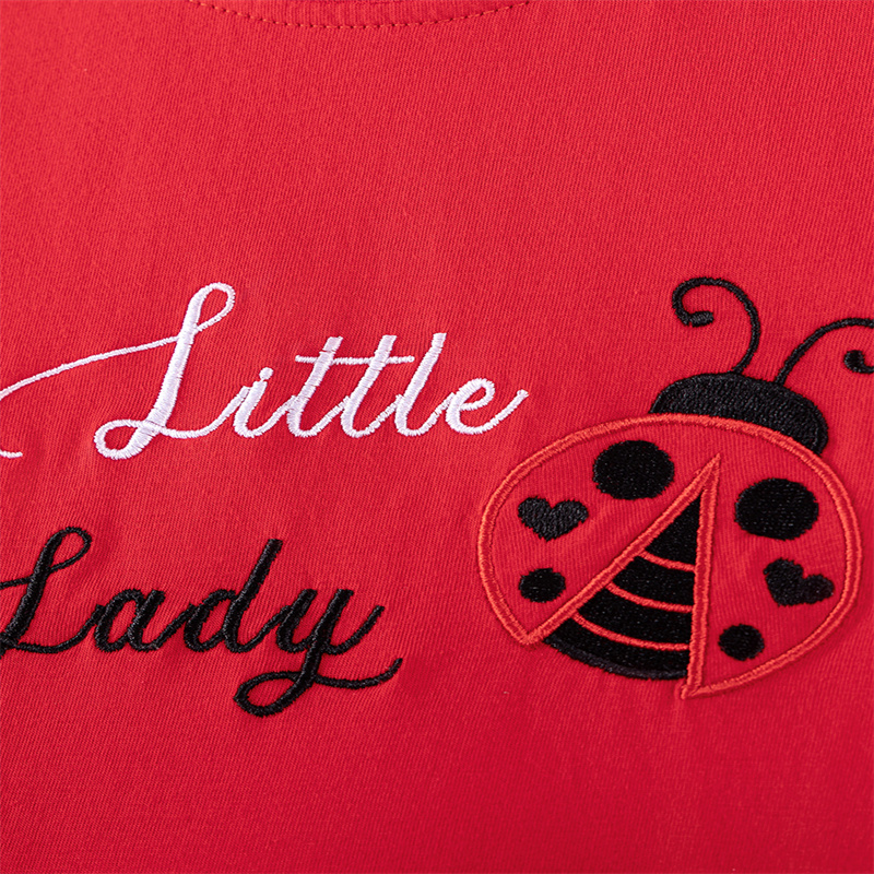Short Sleeve Girls Dresses 2-7 - đánh giá và giá Embroidery Lady Bug