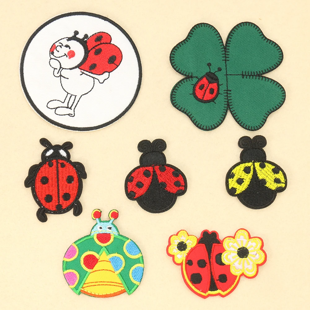 2PC Cartoon Ladybug Four-leaf  - đánh giá và giá Embroidery Lady Bug