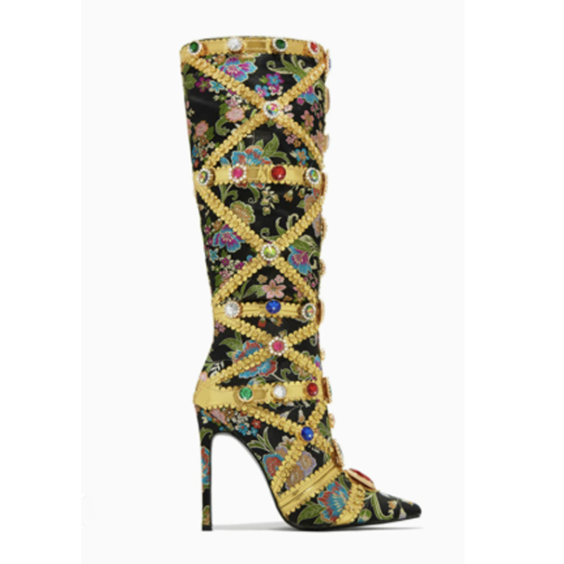 Multicolor Gemstone Gold Trim  - đánh giá và giá Embroidery Wedding
