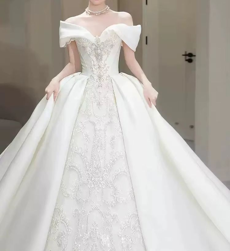 Chic Wedding Dresses Off Shoul - đánh giá và giá Embroidery Wedding