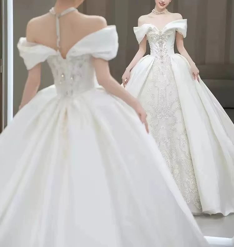 Chic Wedding Dresses Off Shoul - đánh giá và giá Embroidery Wedding