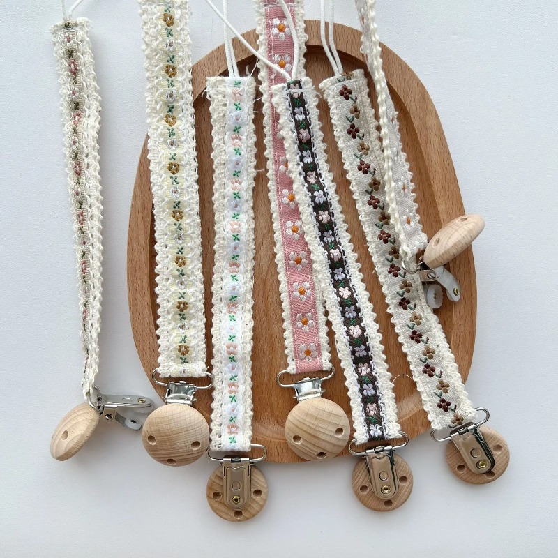 Lace Pacifier Clip Chain for N - đánh giá và giá Embroidery Gift Ideas